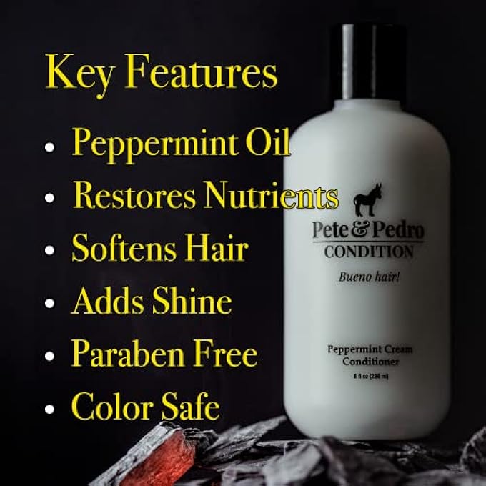 Pete & Pedro CONDITION - PEPPERMINT DAILY CONDITIONER FOR MEN & WOMEN | CREAMY CONDITIONER HYDRATES & HEALS DRY, DAMAGED HAIR | AS SEEN ON SHARK TANK, 8.5 OZ. - Image 3
